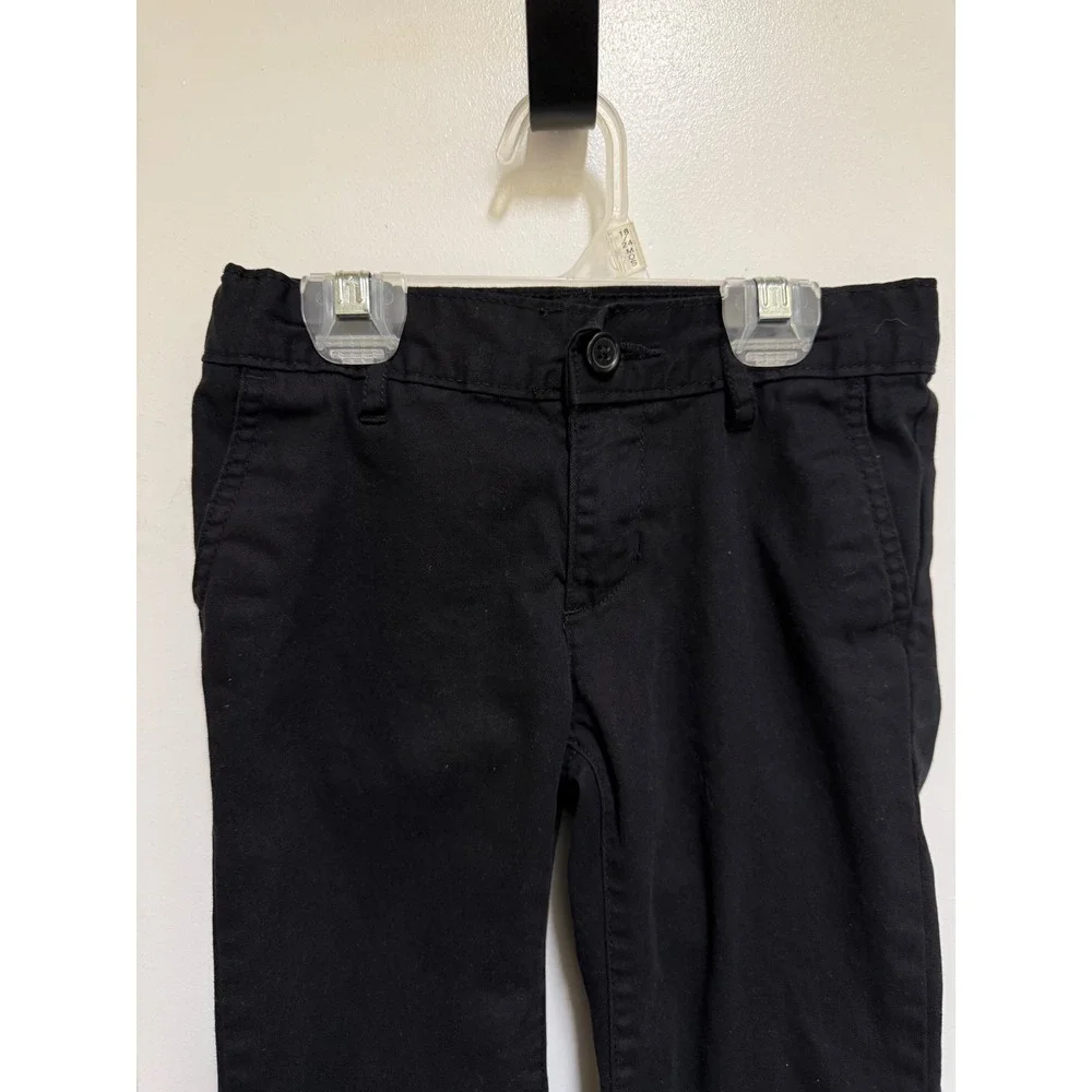 Children's Place Black Chino Pants Girls 6X 7 Straight‎ Leg Adjustable Uniform